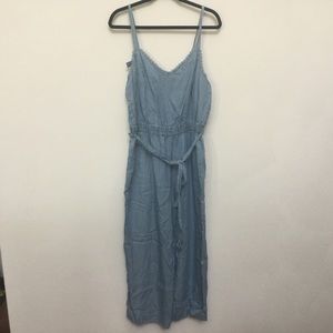 NWT Maurice's Chambray Sleeveless Jumpsuit Size XL Summery Lightweight Tie Waist